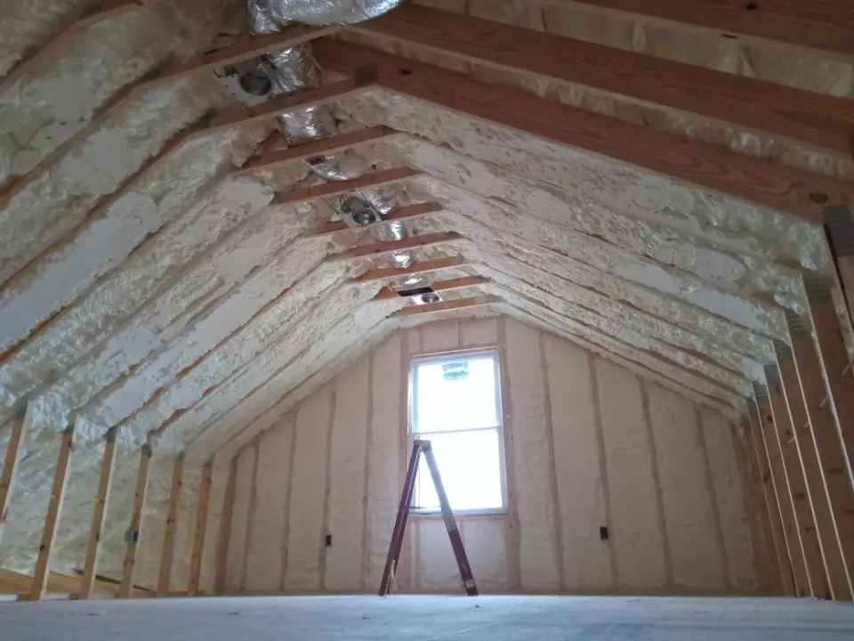 Spray foam roofing application for Crawl Space Insulation project in Dixon